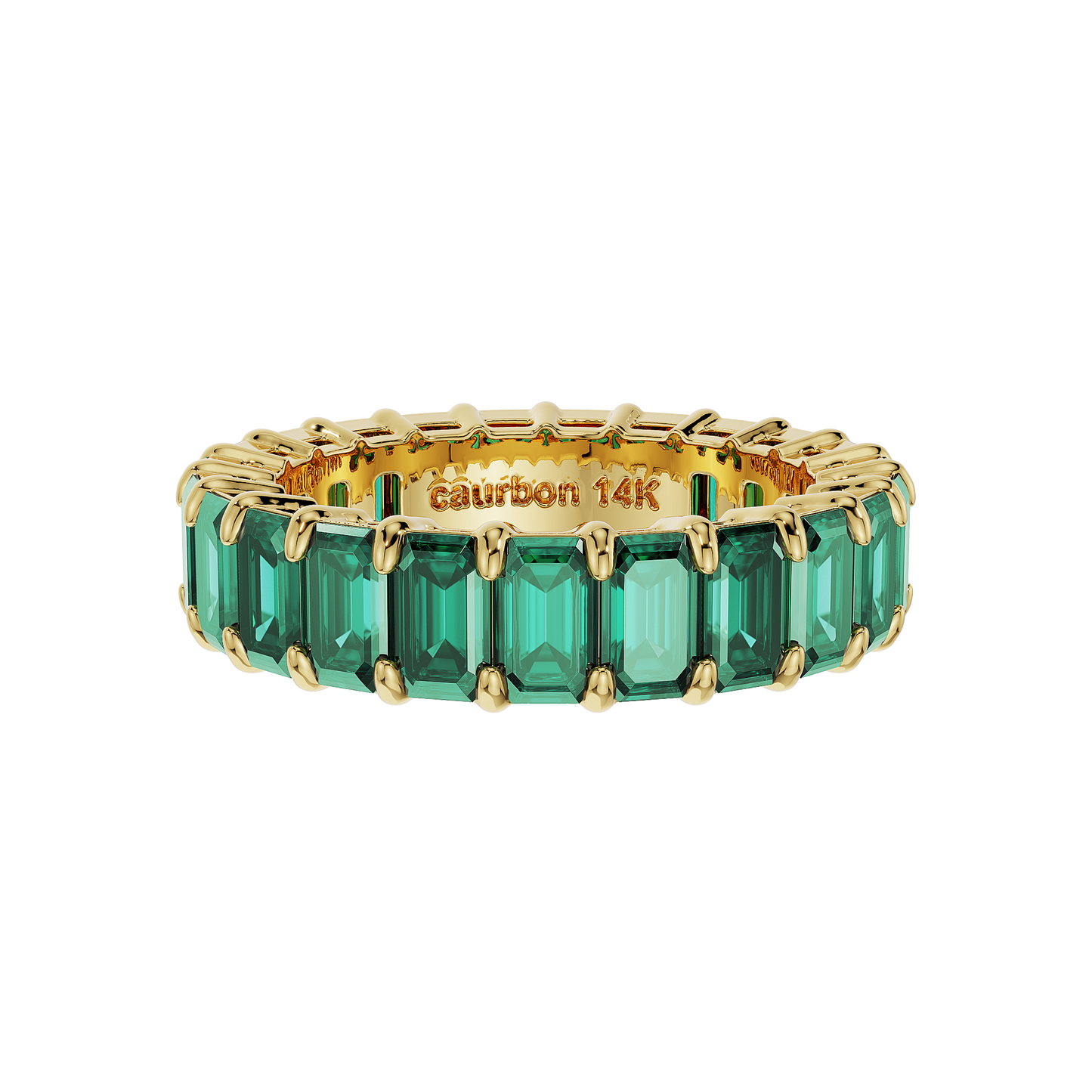 Birthstone Emerald Cut Band