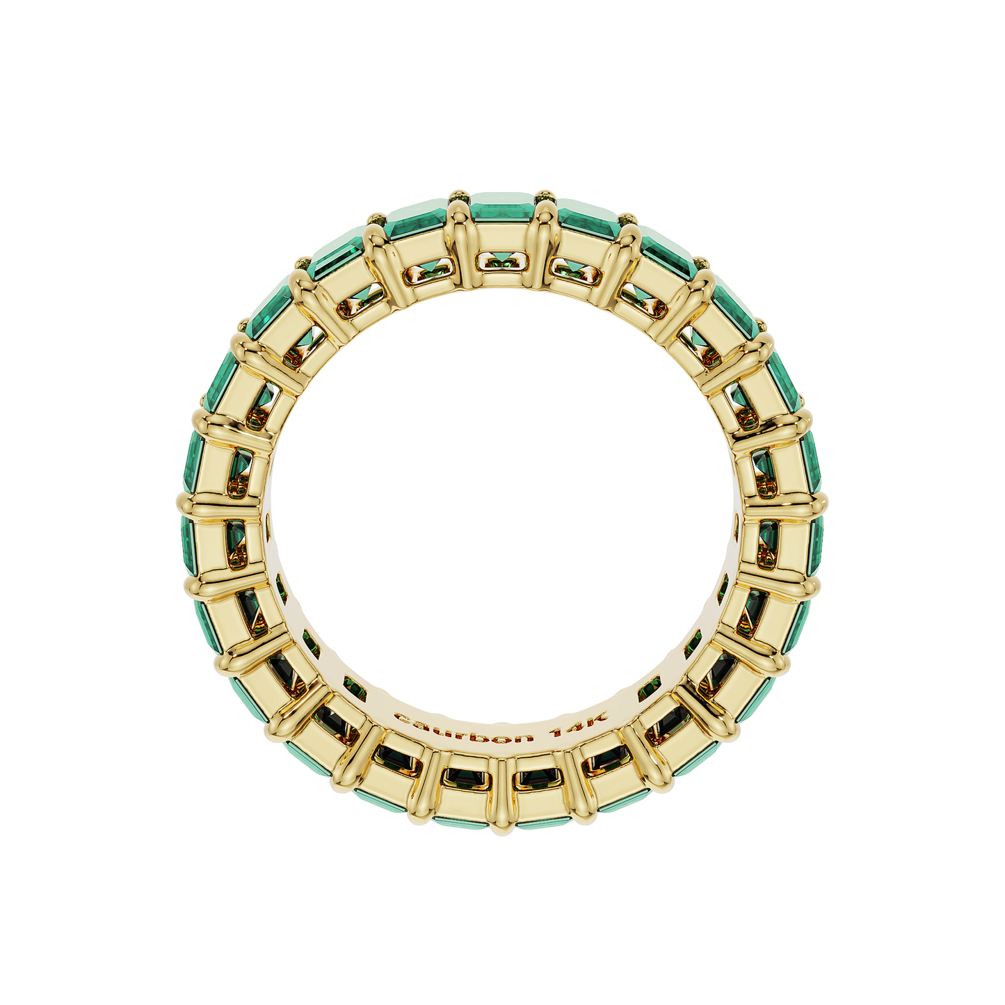Birthstone Emerald Cut Band