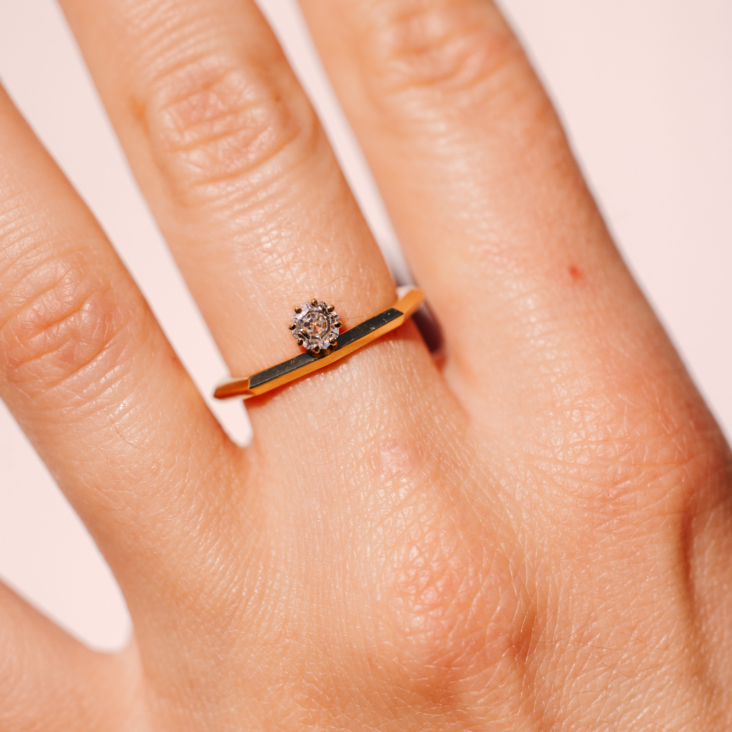 Octagon Diamond Ring