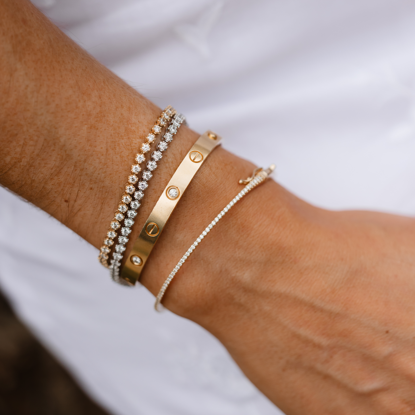 Skinny Halfway Diamond Bangle