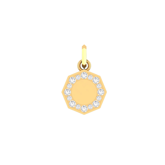 Caurbon Small Diamond Medallion with Custom Engraving