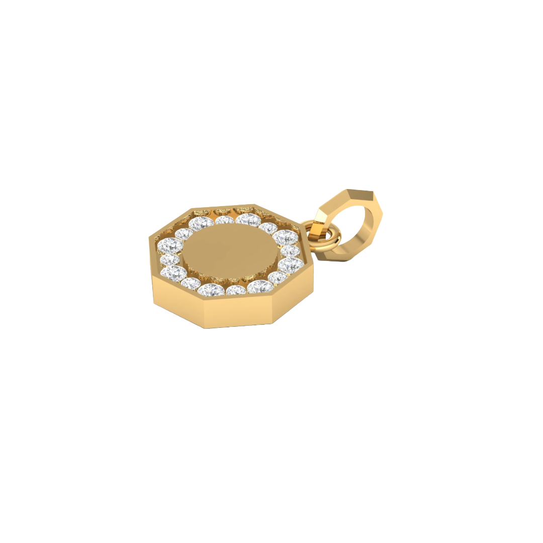Caurbon Small Diamond Medallion with Custom Engraving