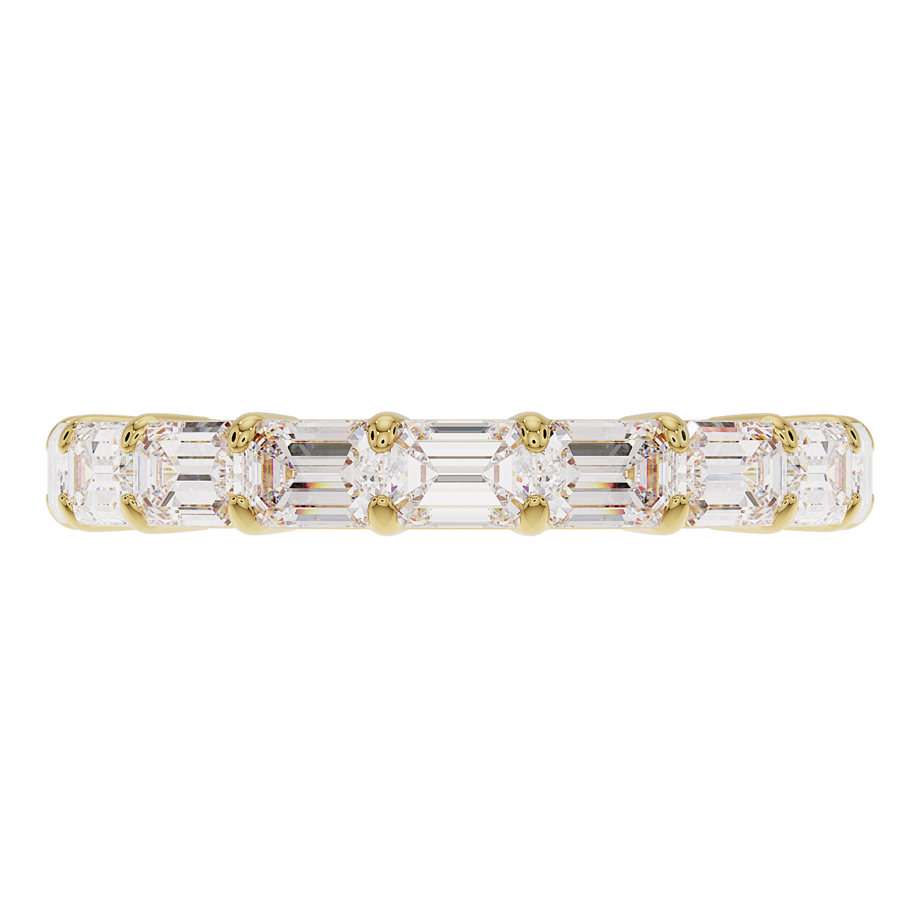 2.5mm Sideways Emerald Cut Band
