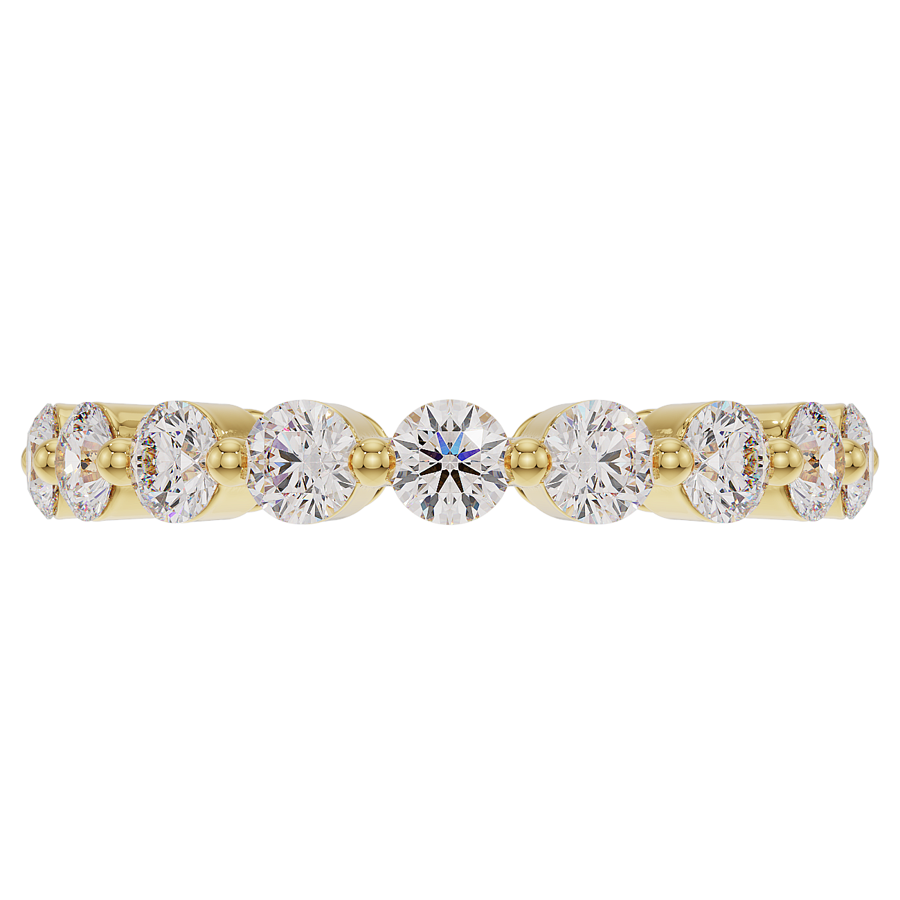 3mm Single Prong Round Diamond Band