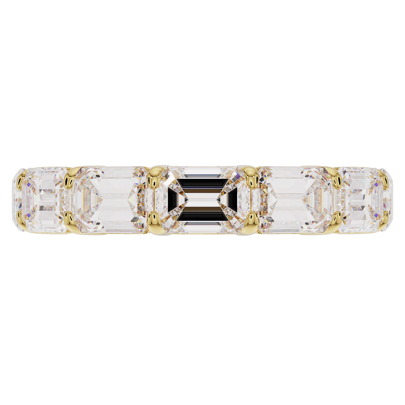 3.5mm Sideways Emerald Cut Band