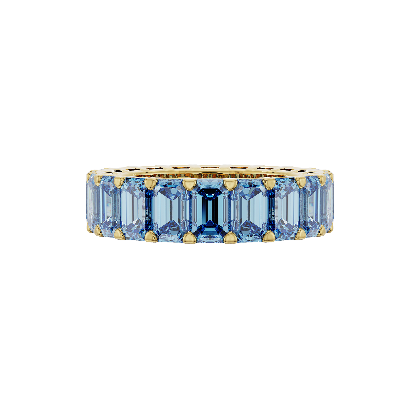 Birthstone Emerald Cut Band