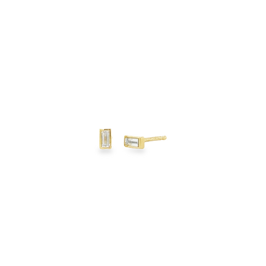 Tiny Baguette Diamond Studs