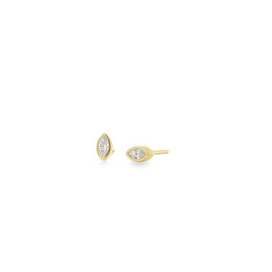 Tiny Marquise Diamond Studs