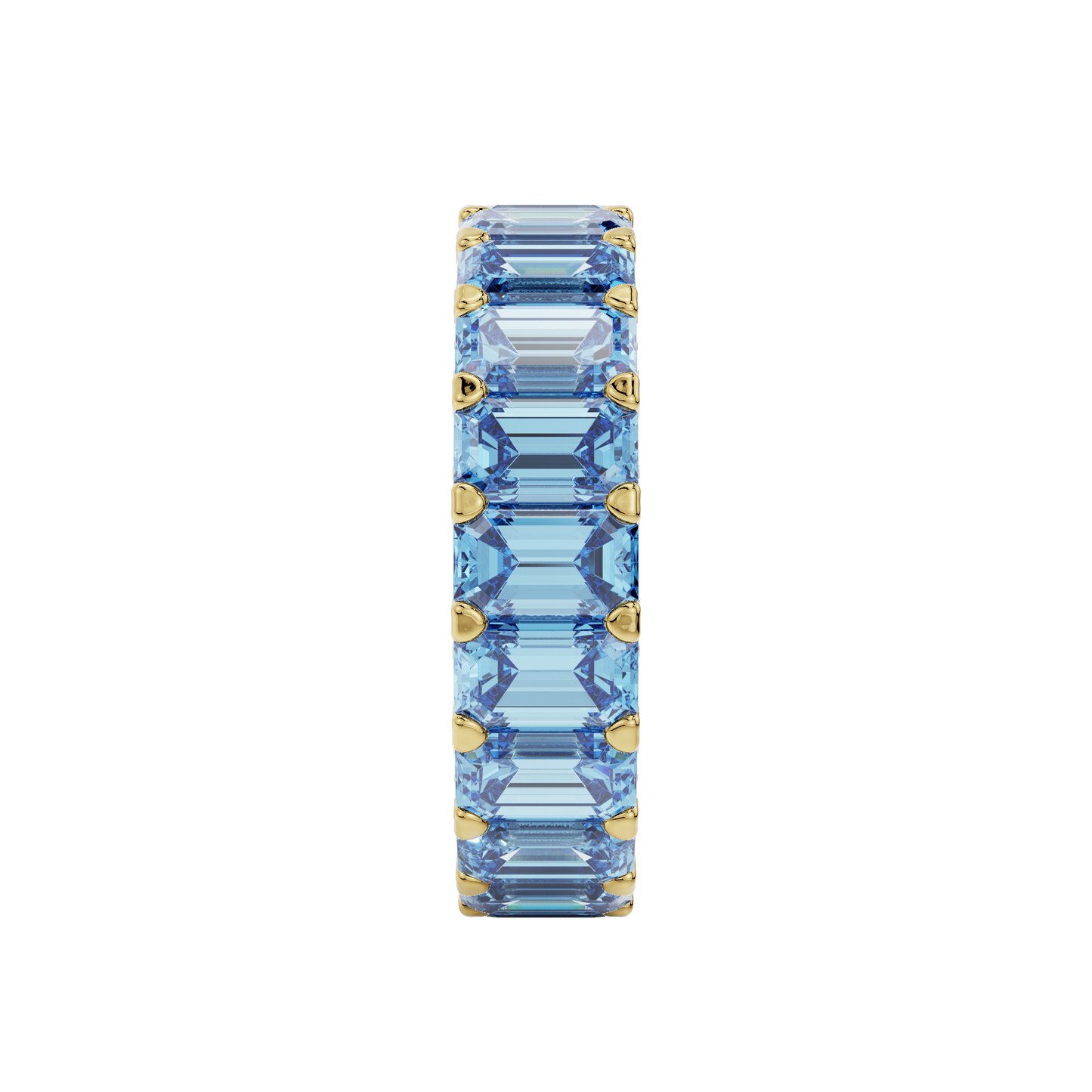 Birthstone Emerald Cut Band