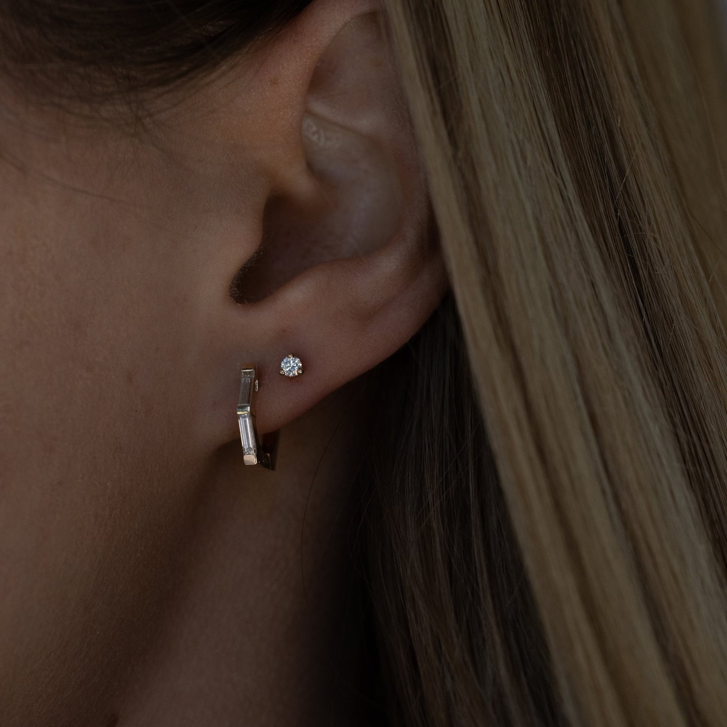 Tiny Round Diamond Studs