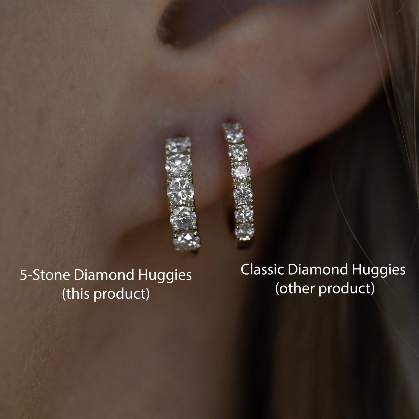5-Stone Diamond Huggies