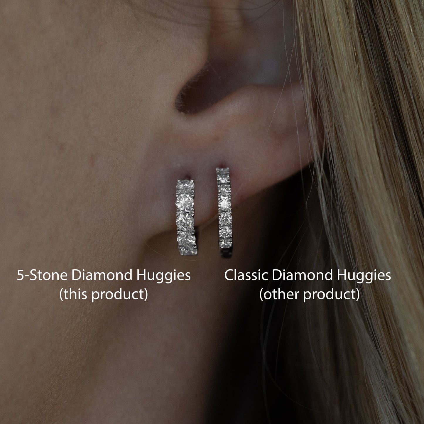 5-Stone Diamond Huggies