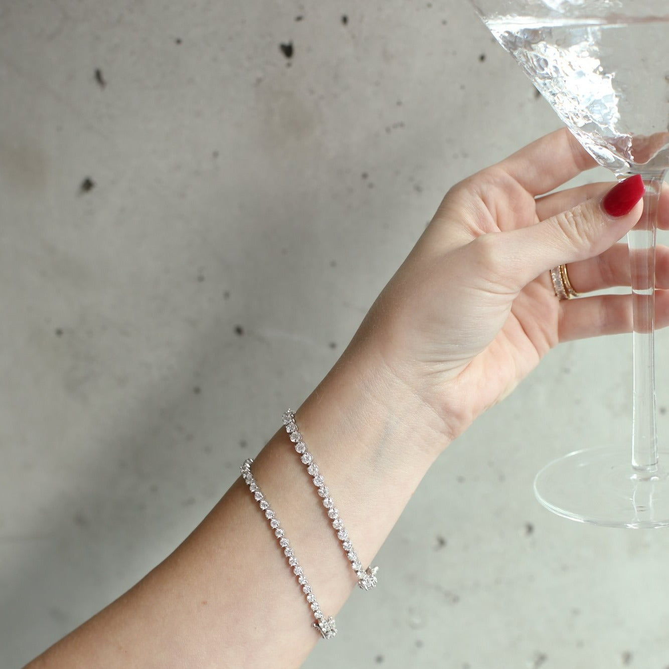 Martini Diamond Tennis Bracelets