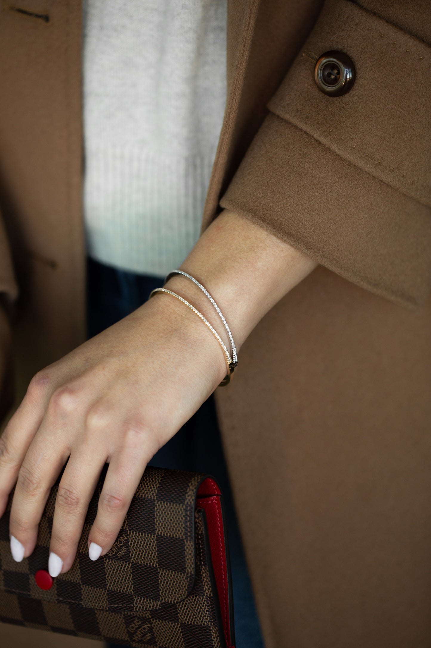 Skinny Halfway Diamond Bangle