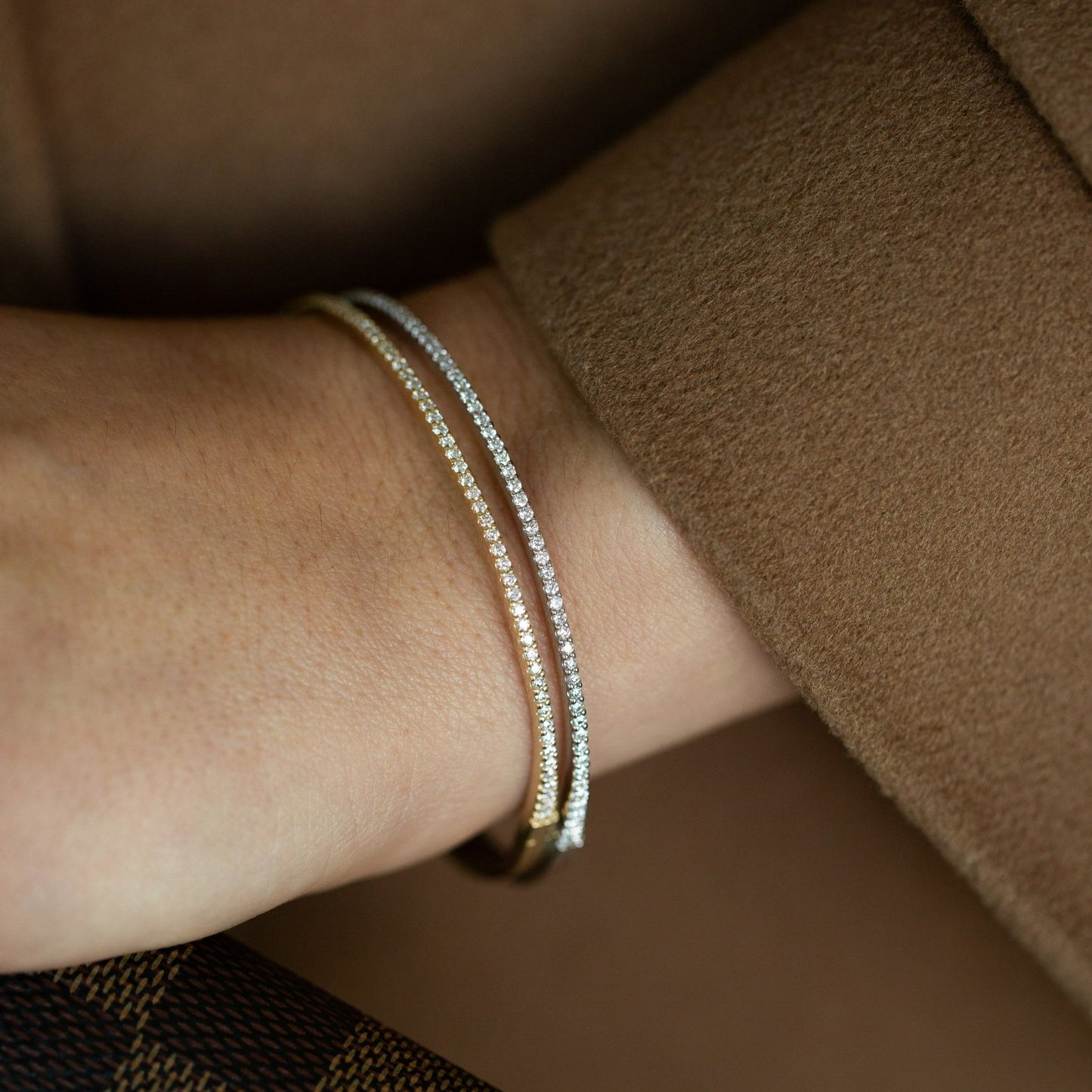 Skinny Halfway Diamond Bangle