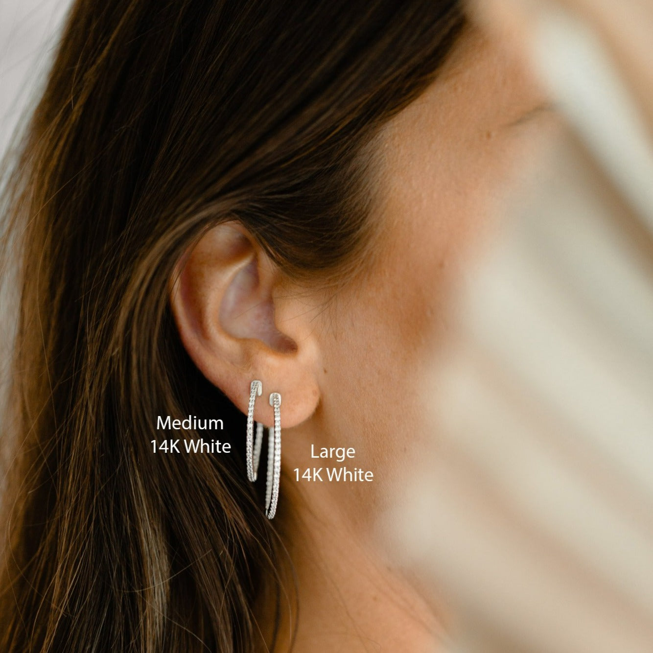 Skinny Diamond Hoops