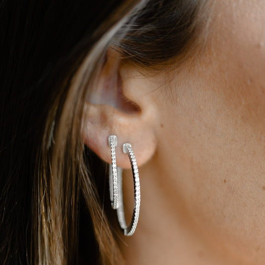 Skinny Diamond Hoops