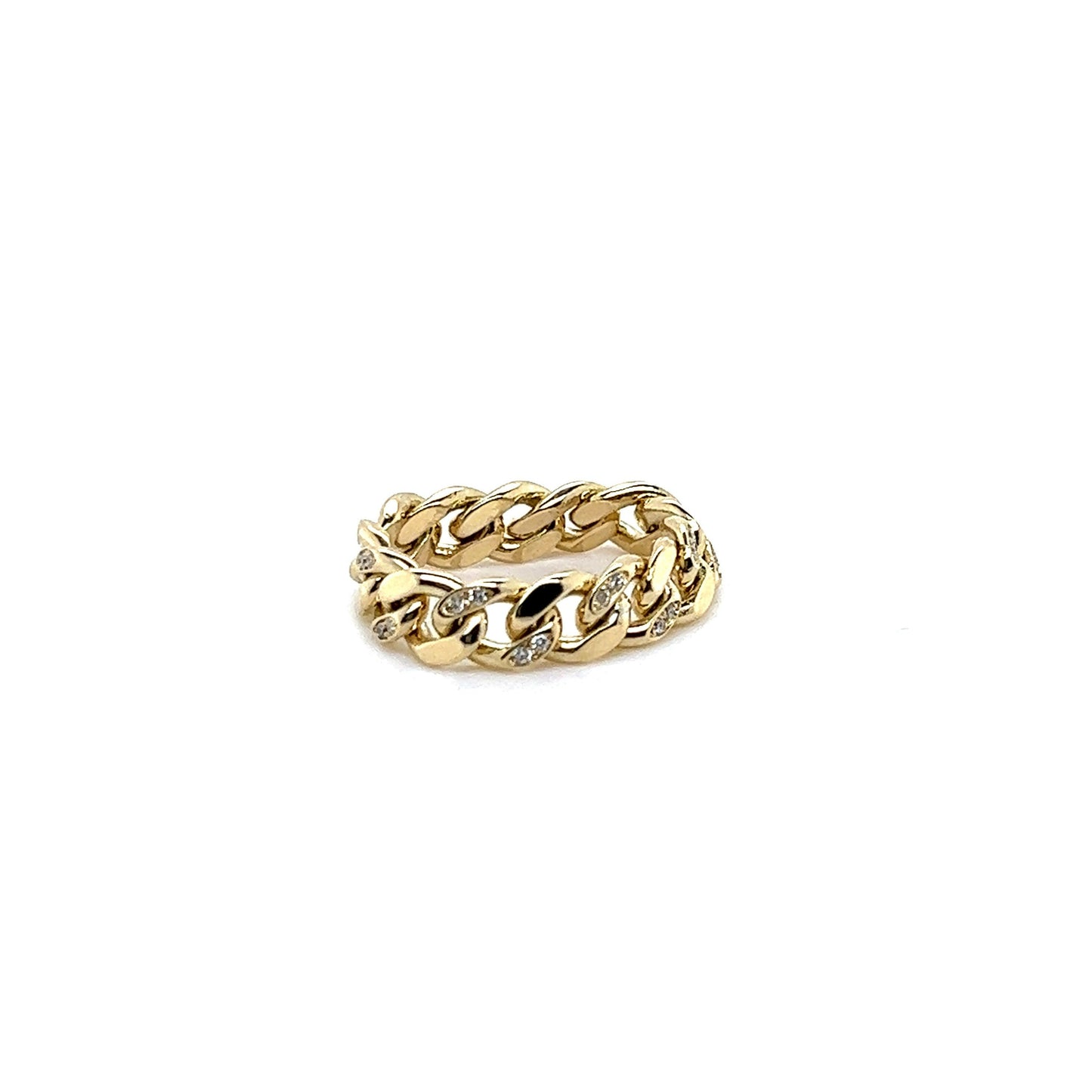 Cuban Chain Rings with Alternating Diamond Links